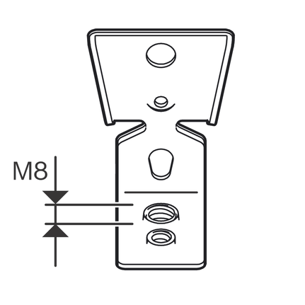 M8 나사산 금속 옷걸이.